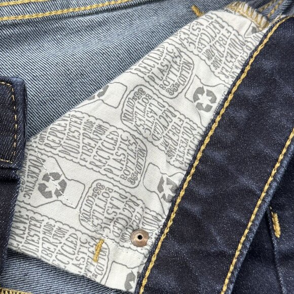 Mossimo Womens Mid-Rise Midi Denim Shorts Size 4 Blue Cuffed Hem Stretch Pockets - Picture 4 of 11